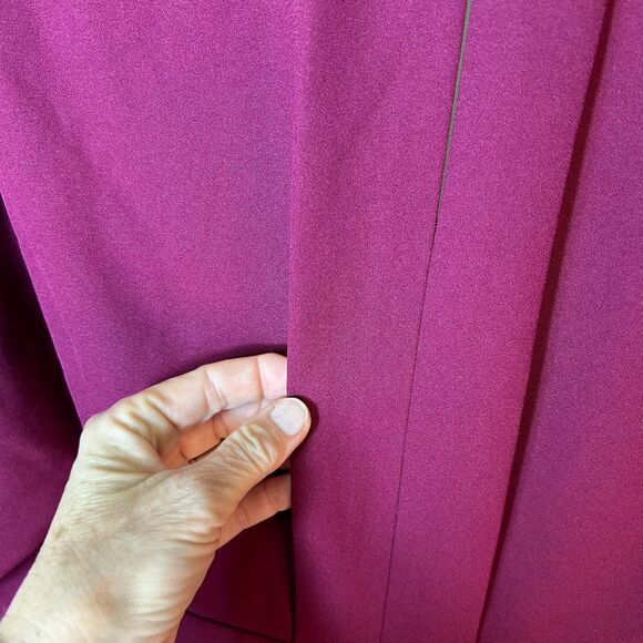 Tome NYC Burgundy Crepe V-Neck Tie Front Elbow Sleeve Kimono-Style Dress Size 12 - Picture 11 of 15